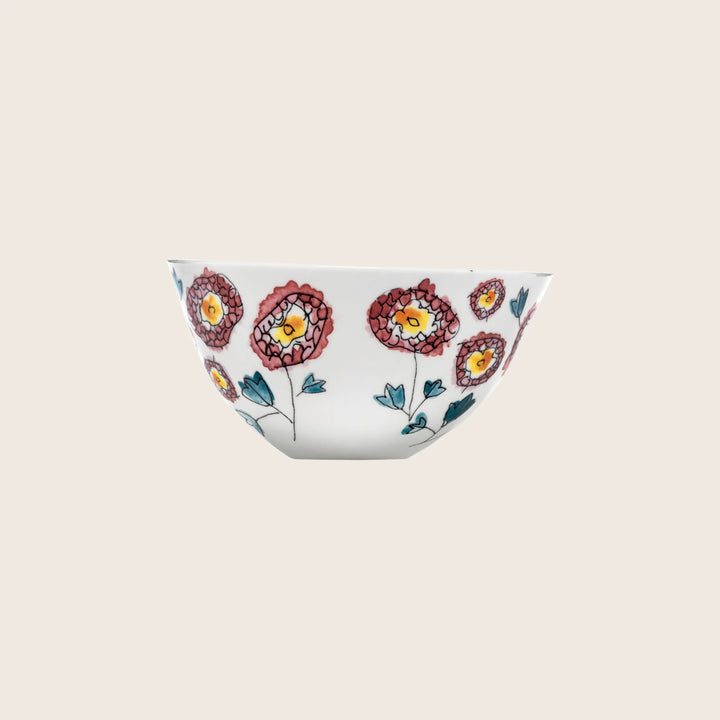 Midnight Flowers Soup Bowl Anemone Milk