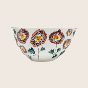 Midnight Flowers Large Serving Bowl Anemone Milk