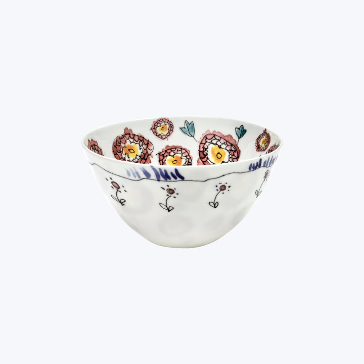 Midnight Flowers Cereal Bowl Anemone Milk
