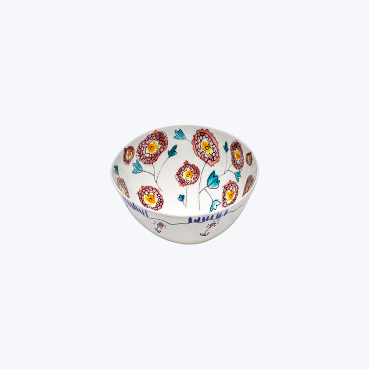 Midnight Flowers Cereal Bowl Anemone Milk