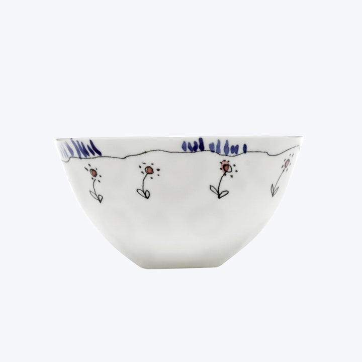 Midnight Flowers Cereal Bowl Anemone Milk