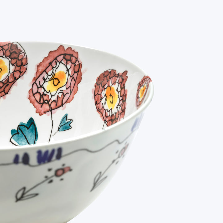 Midnight Flowers Cereal Bowl Anemone Milk