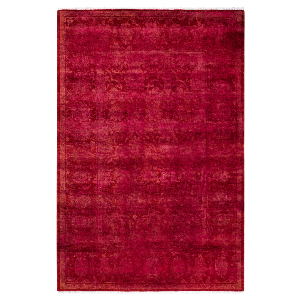 Overdyed Red Wool Rug - 4'1" x 6'2" Default Title