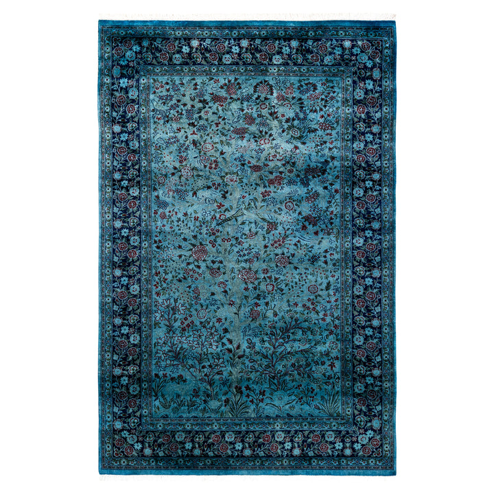 Overdyed Blue Wool Rug - 4'8" x 7'1" Default Title