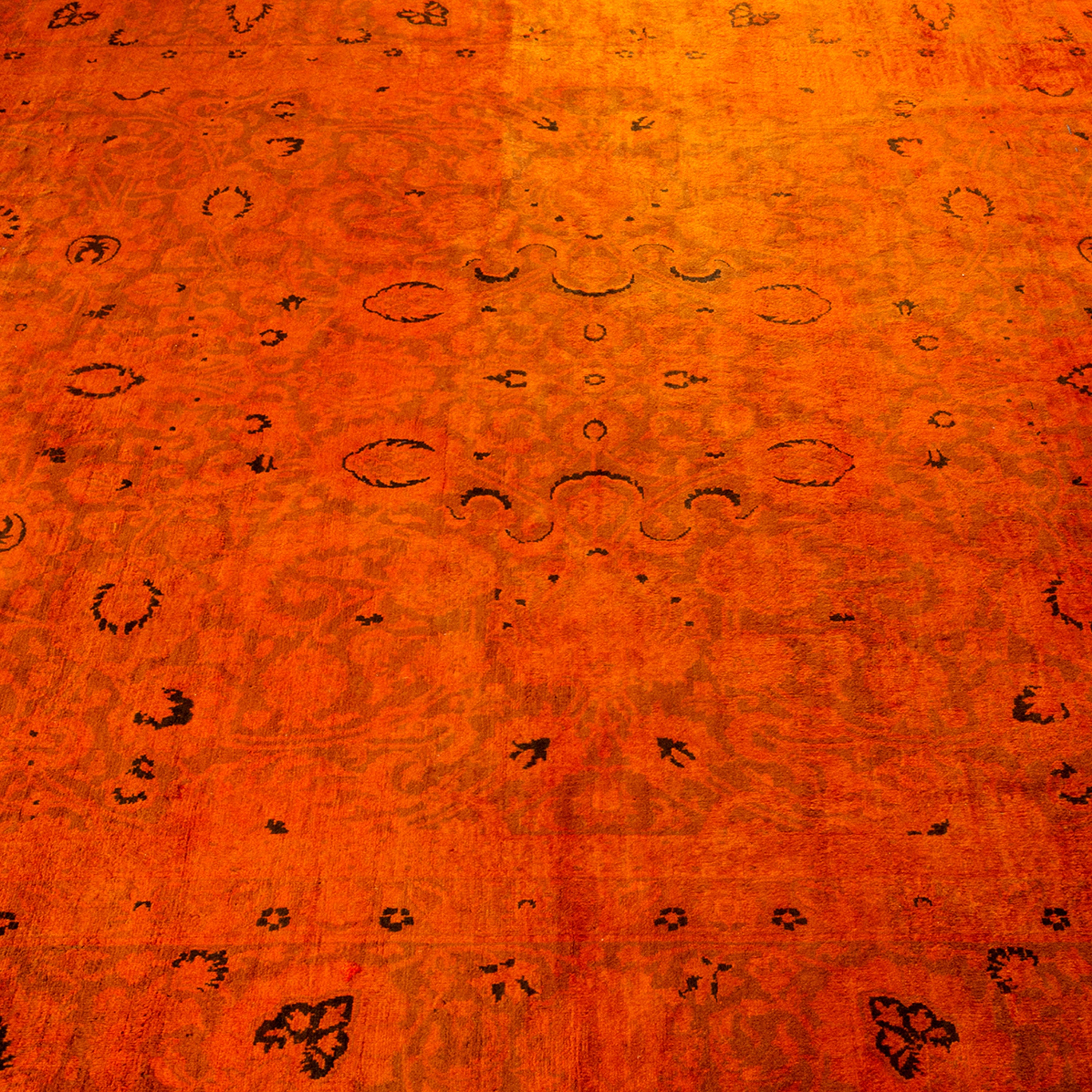 Overdyed Orange Wool Rug - 6' x 9'2" Default Title