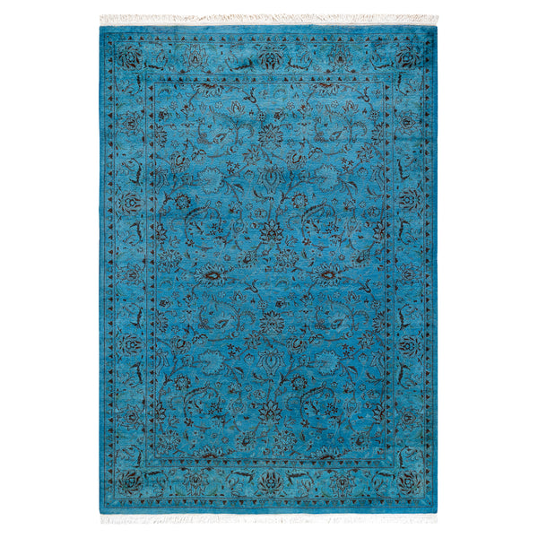Overdyed Blue Wool Rug - 4'2" x 6'2" Default Title