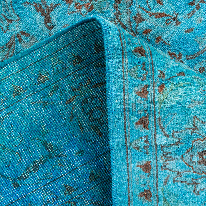 Overdyed Blue Wool Rug - 4'2" x 6'2" Default Title