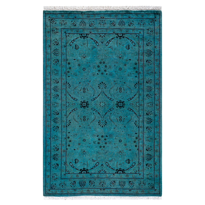 Overdyed Blue Wool Rug - 3'2" x 5'2" Default Title