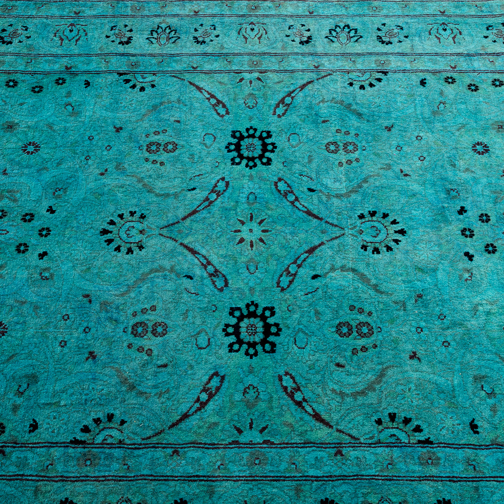 Teal Blue Overdyed Wool Rug - 3'2