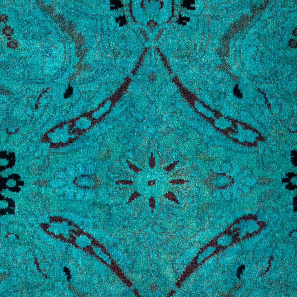 Teal Blue Overdyed Wool Rug - 3'2