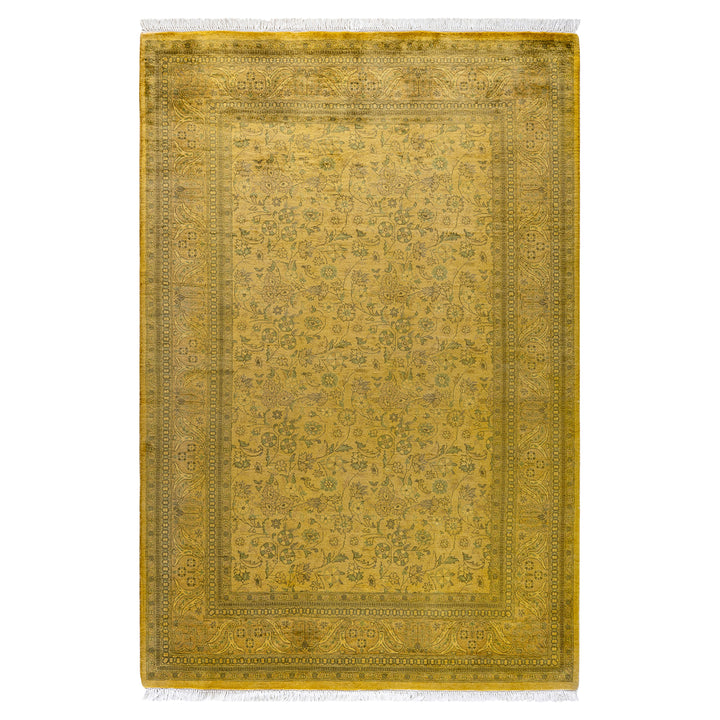 Overdyed Yellow Wool Rug - 4'3" x 6'5" Default Title