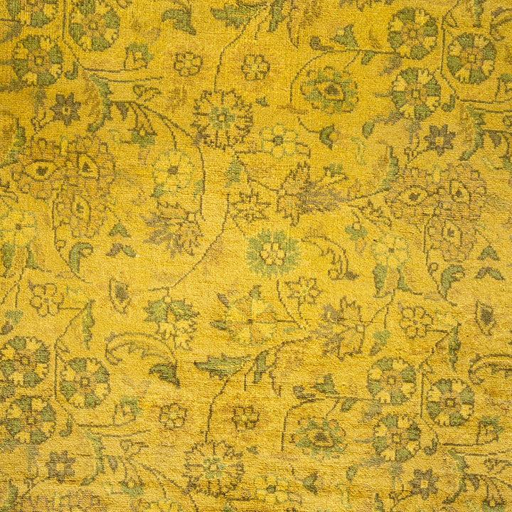 Overdyed Yellow Wool Rug - 4'3" x 6'5" Default Title