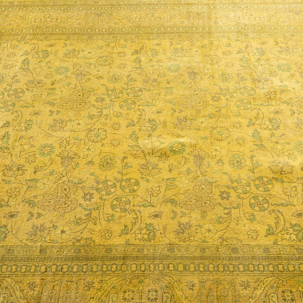 Overdyed Yellow Wool Rug - 4'3" x 6'5" Default Title