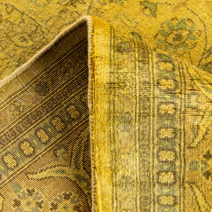 Overdyed Yellow Wool Rug - 4'3" x 6'5" Default Title