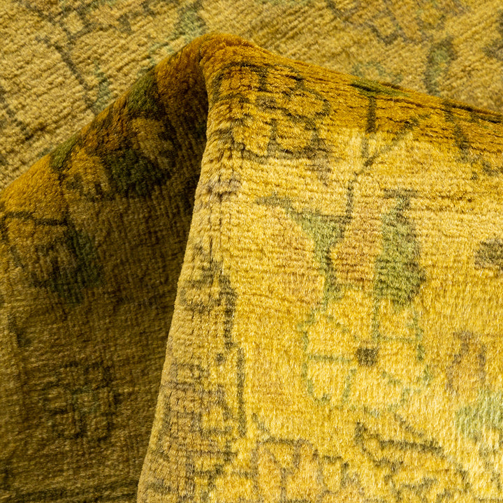 Overdyed Yellow Wool Rug - 4'3" x 6'5" Default Title