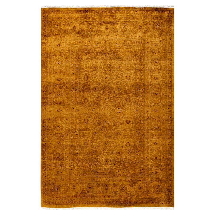 Overdyed Gold Wool Rug - 4'7" x 6'7" Default Title