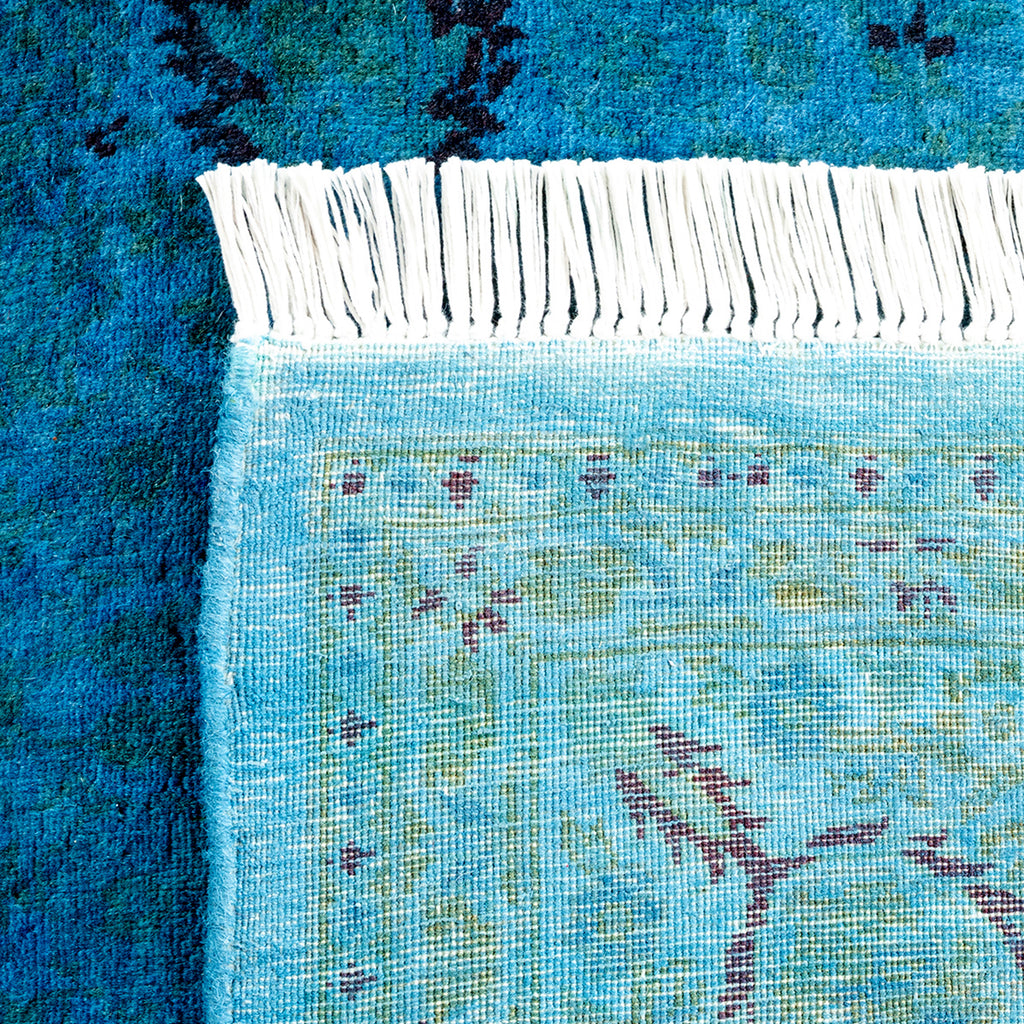 Overdyed Blue Wool Rug - 4'3" x 6'6" Default Title