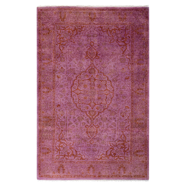 Overdyed Pink Wool Rug - 3'2" x 4'10" Default Title