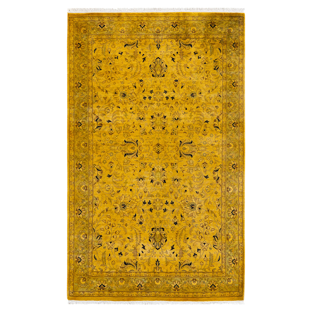 Overdyed Yellow Wool Rug - 4'1" x 6'5" Default Title