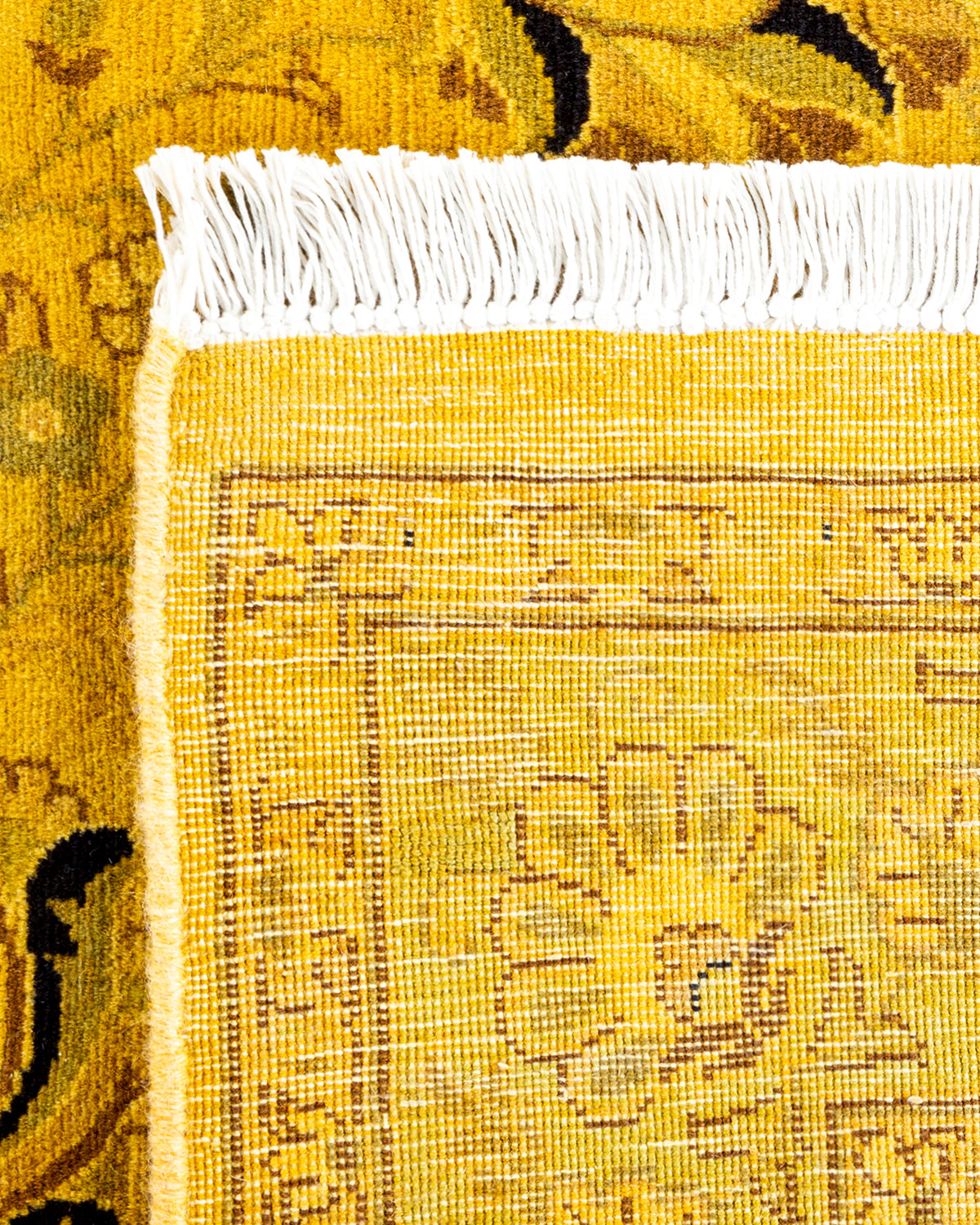 Overdyed Yellow Wool Rug - 4'1" x 6'5" Default Title