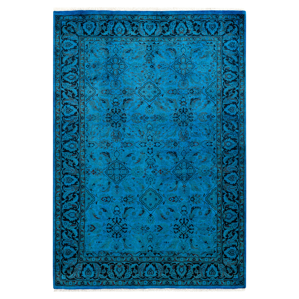 Overdyed Blue Wool Rug - 4'4" x 6'6" Default Title