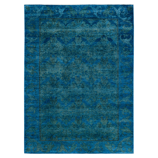 Overdyed Blue Wool Rug - 6'1" x 8'4" Default Title