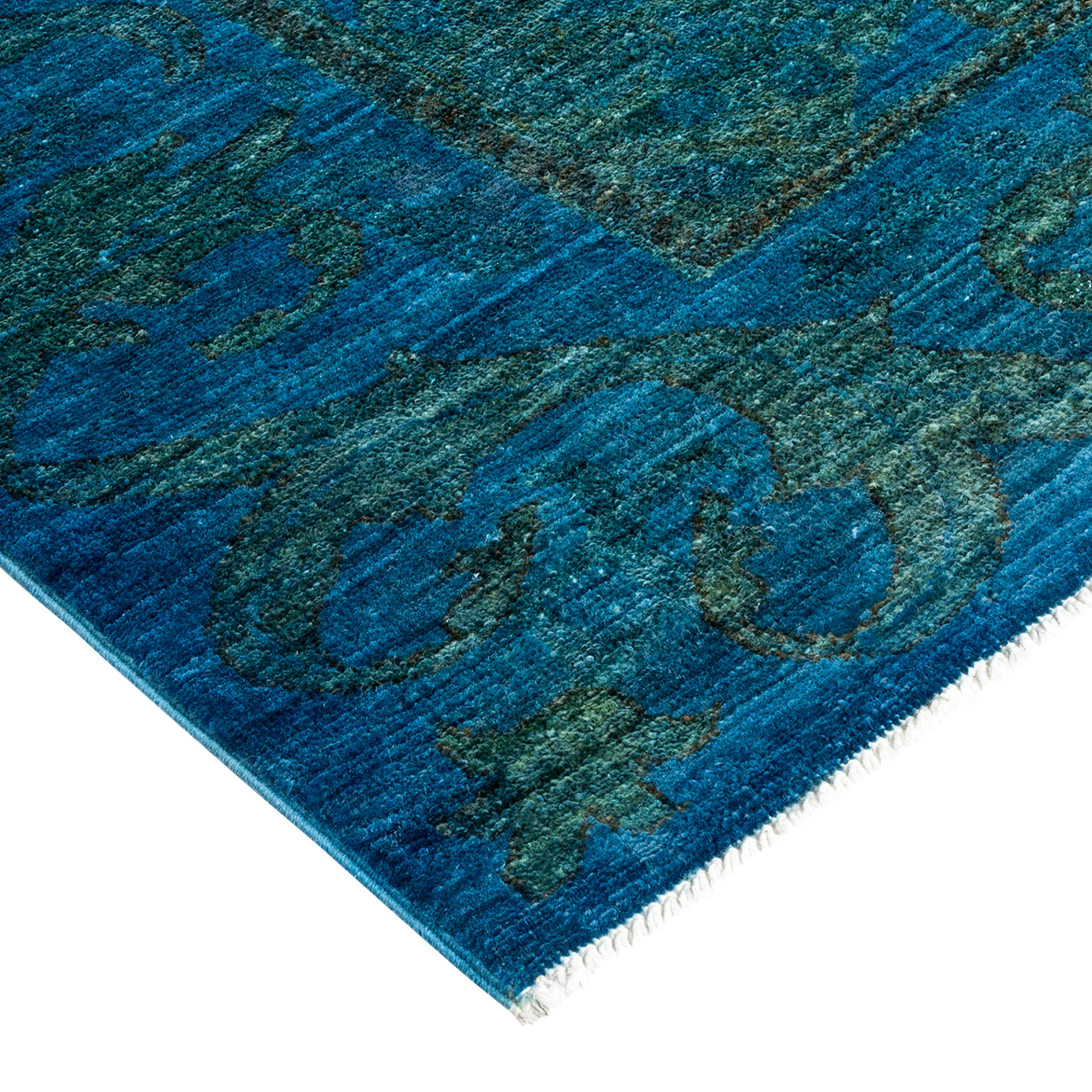 Overdyed Blue Wool Rug - 6'1" x 8'4" Default Title