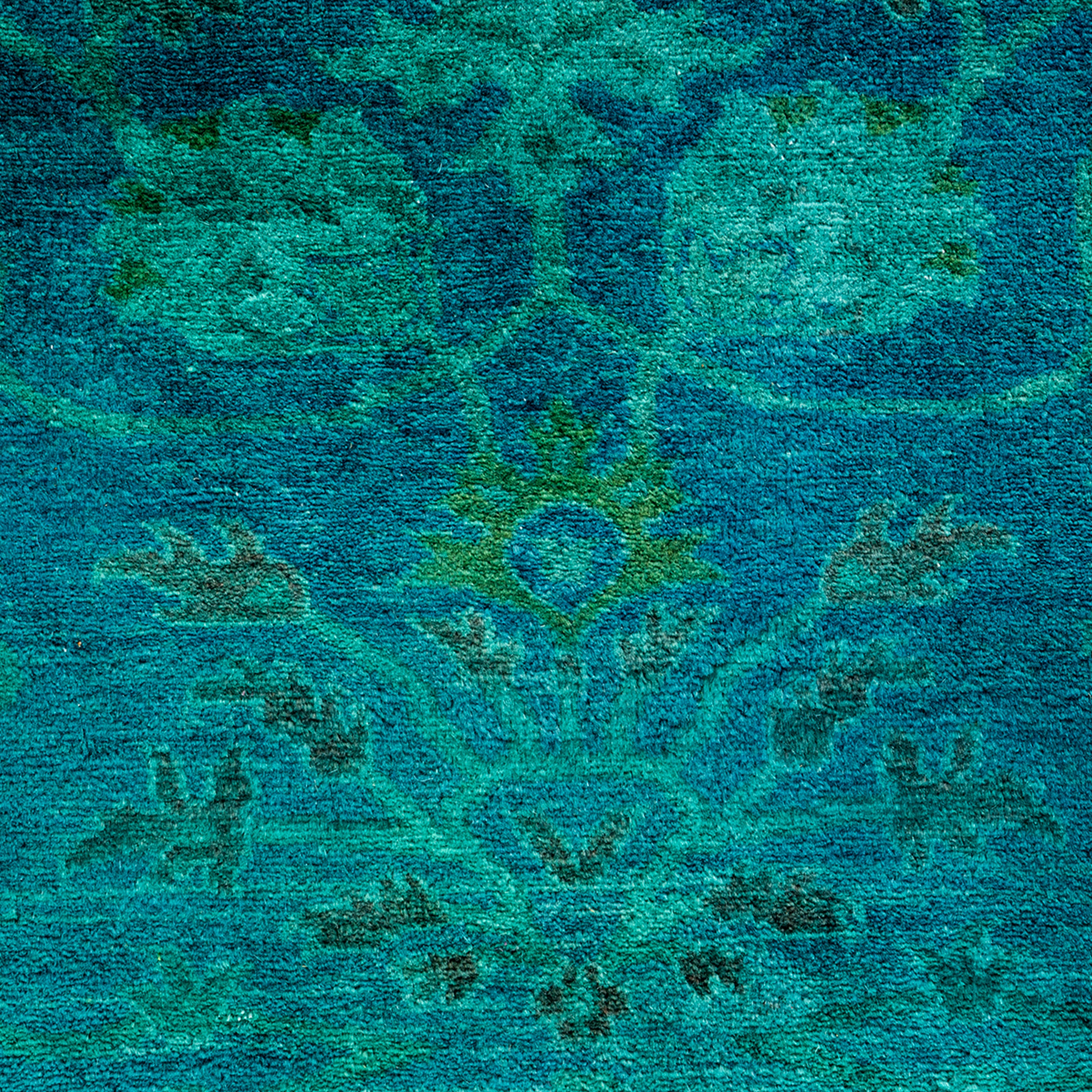 Overdyed Blue Wool Rug - 4'3" x 6' Default Title