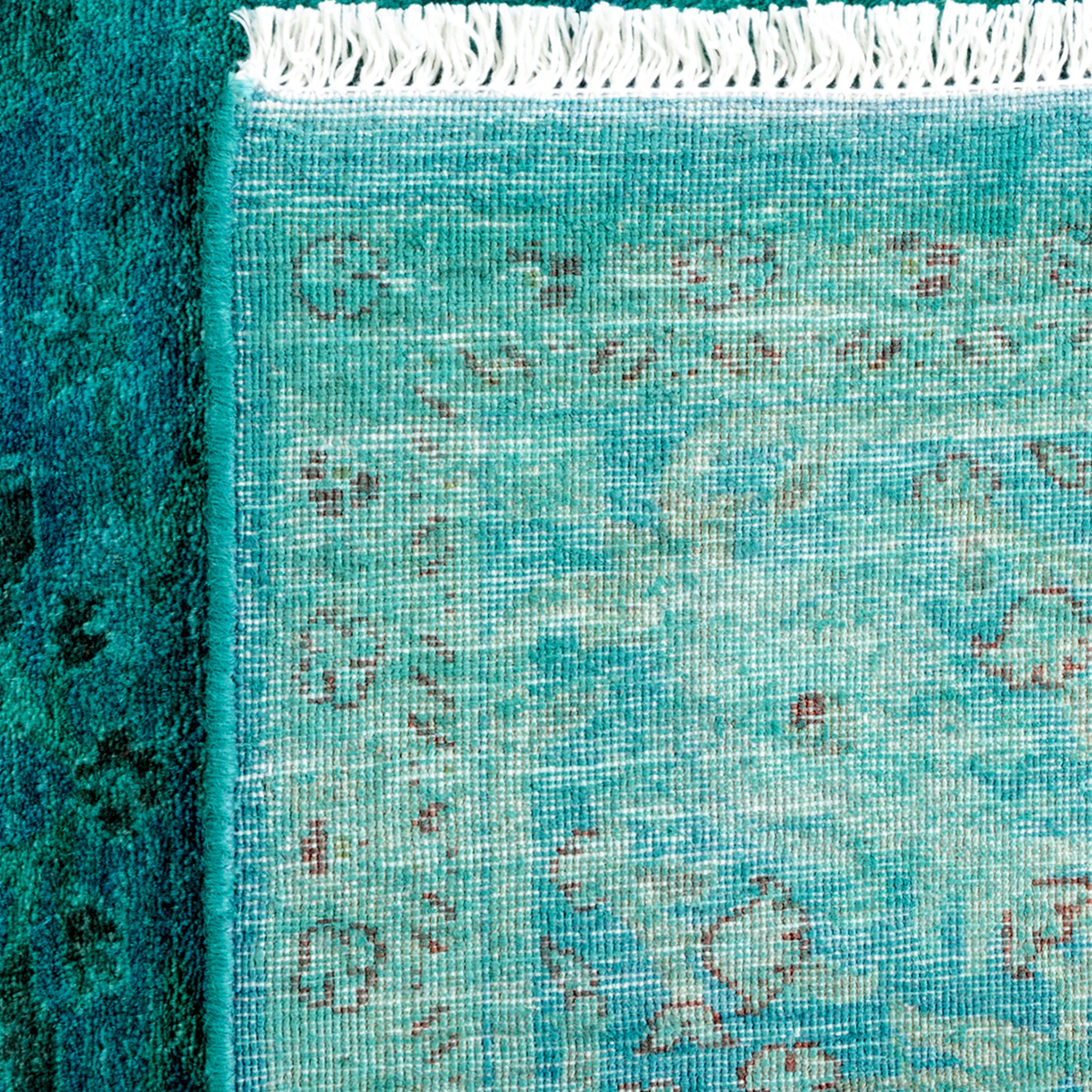 Overdyed Blue Wool Rug - 4'3" x 6' Default Title