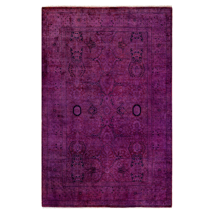 Overdyed Pink Wool Rug - 4'1" x 6'4" Default Title