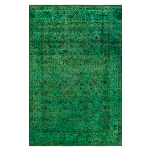Overdyed Green Wool Rug - 6'1" x 9'3" Default Title