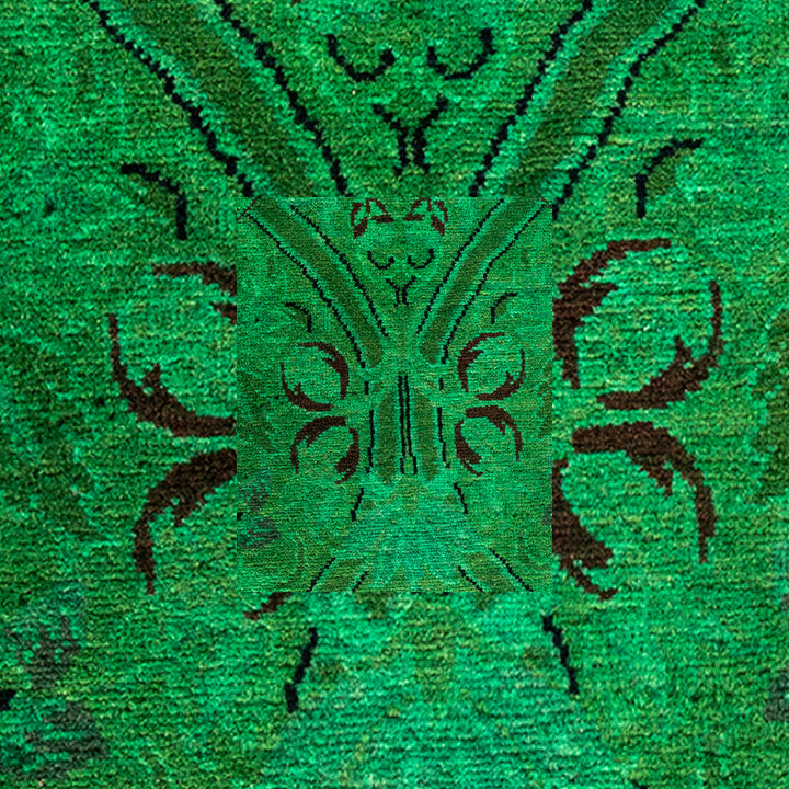 Overdyed Green Wool Rug - 6'1" x 9'3" Default Title