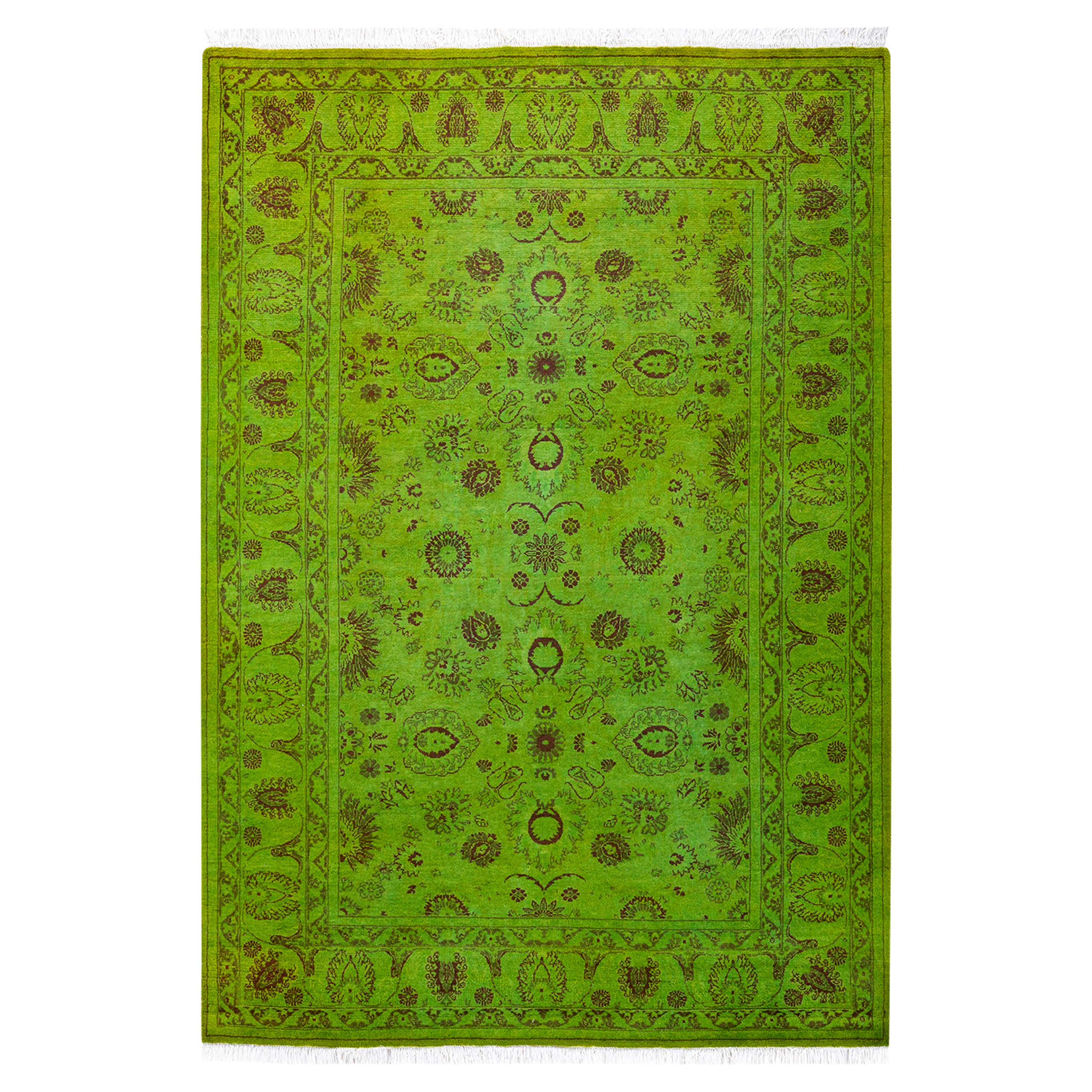 Overdyed Green Wool Rug - 4'3" x 6' Default Title