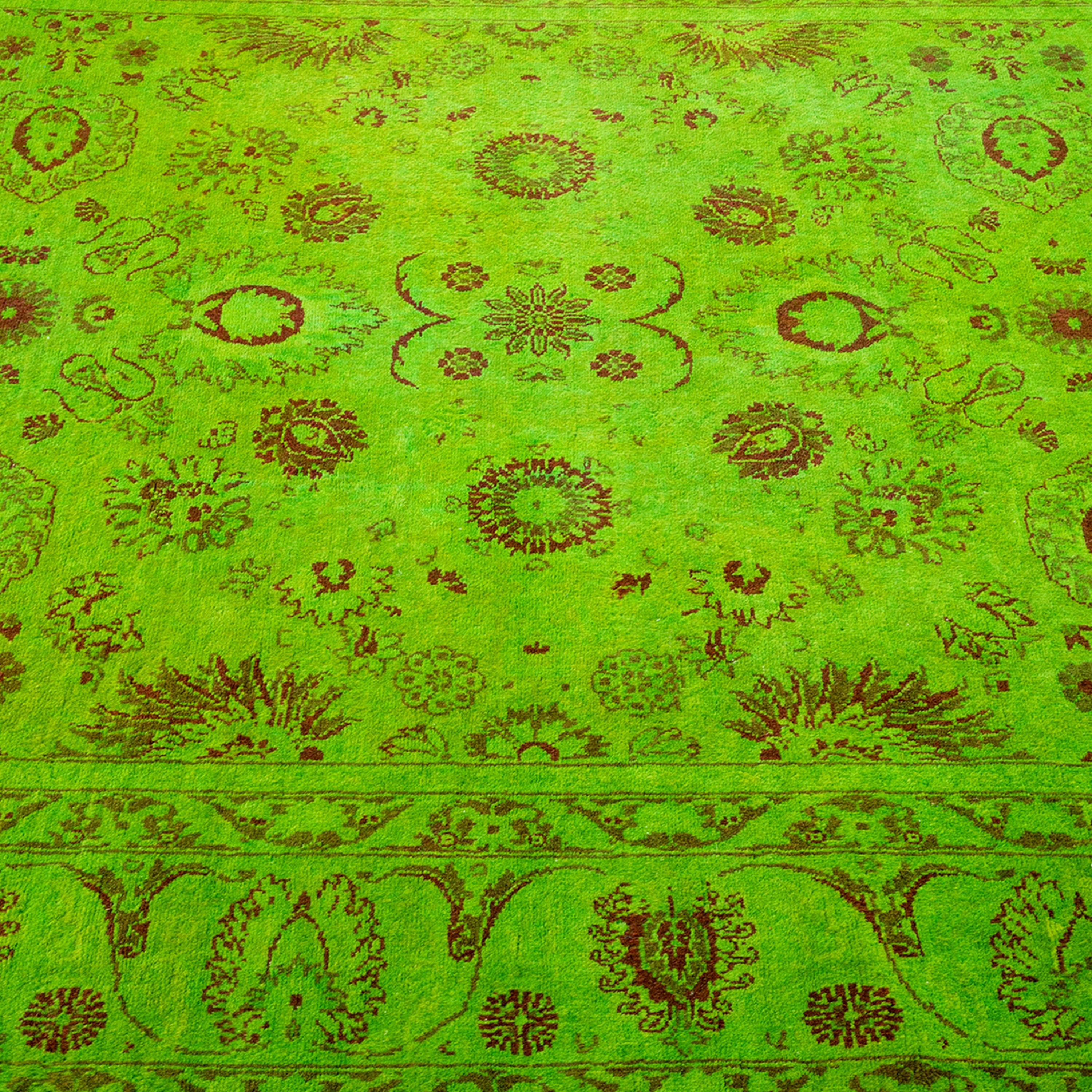 Overdyed Green Wool Rug - 4'3" x 6' Default Title