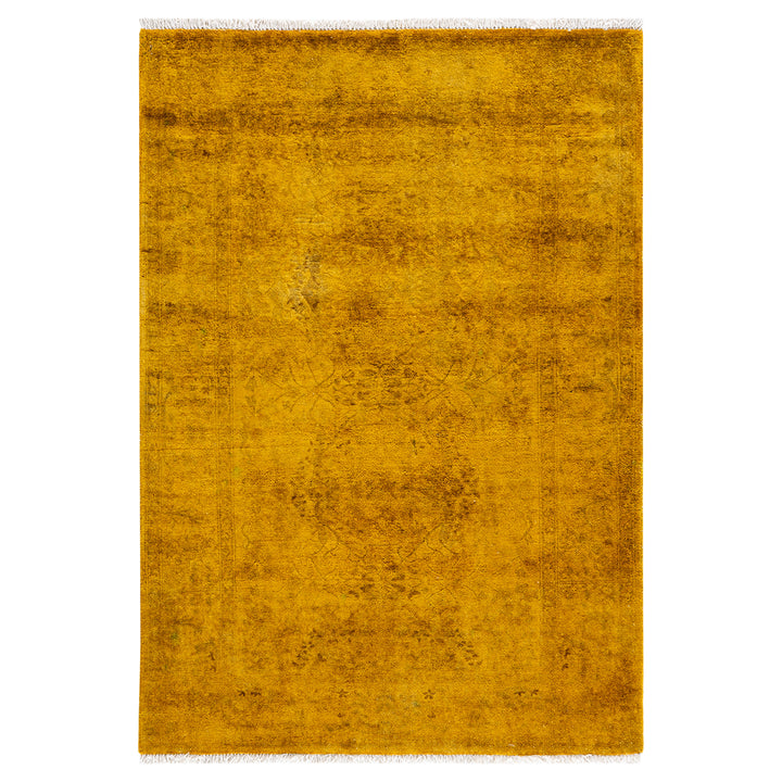 Overdyed Yellow Wool Rug - 3'2" x 4'6" Default Title