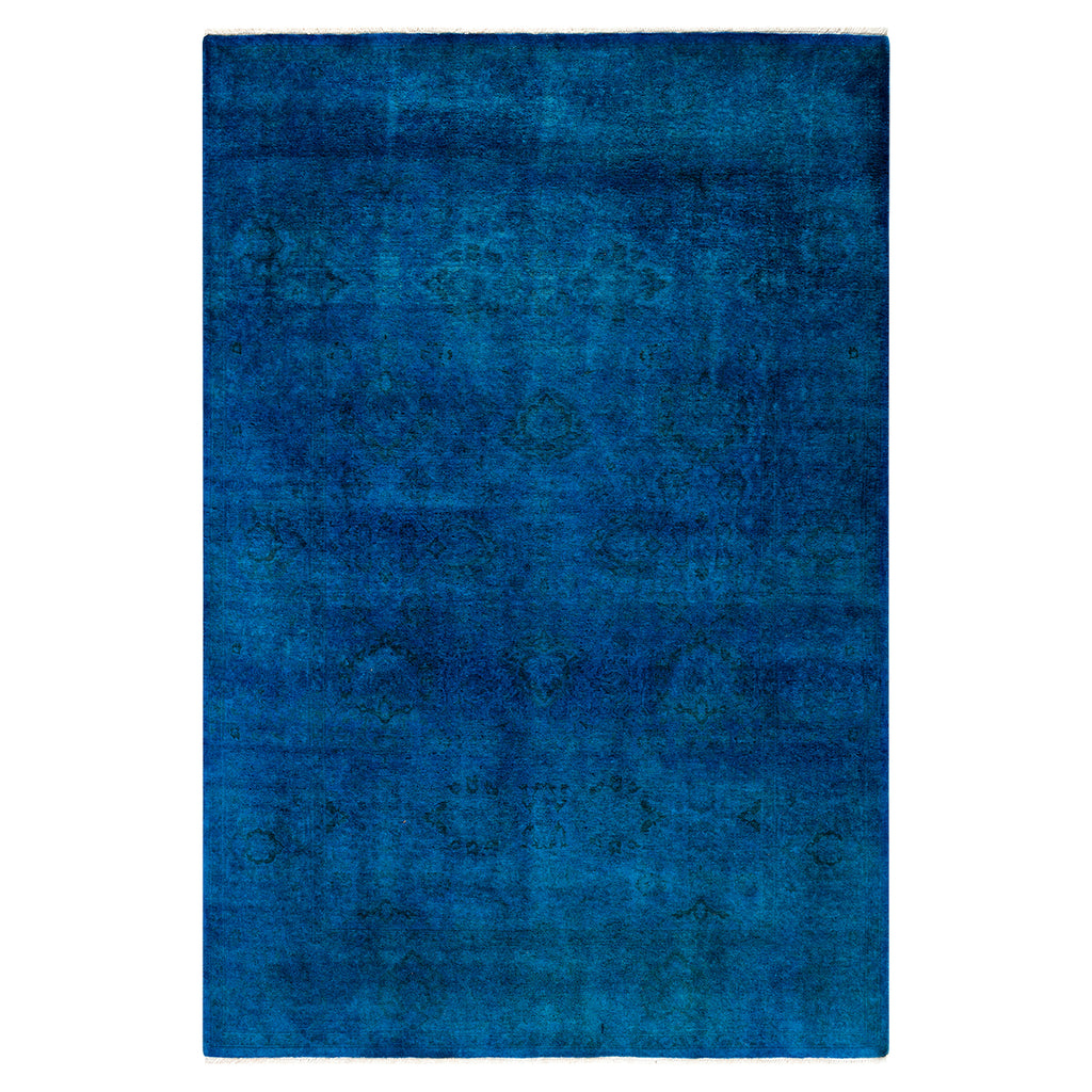 Overdyed Blue Wool Rug - 4'8" x 6'10" Default Title