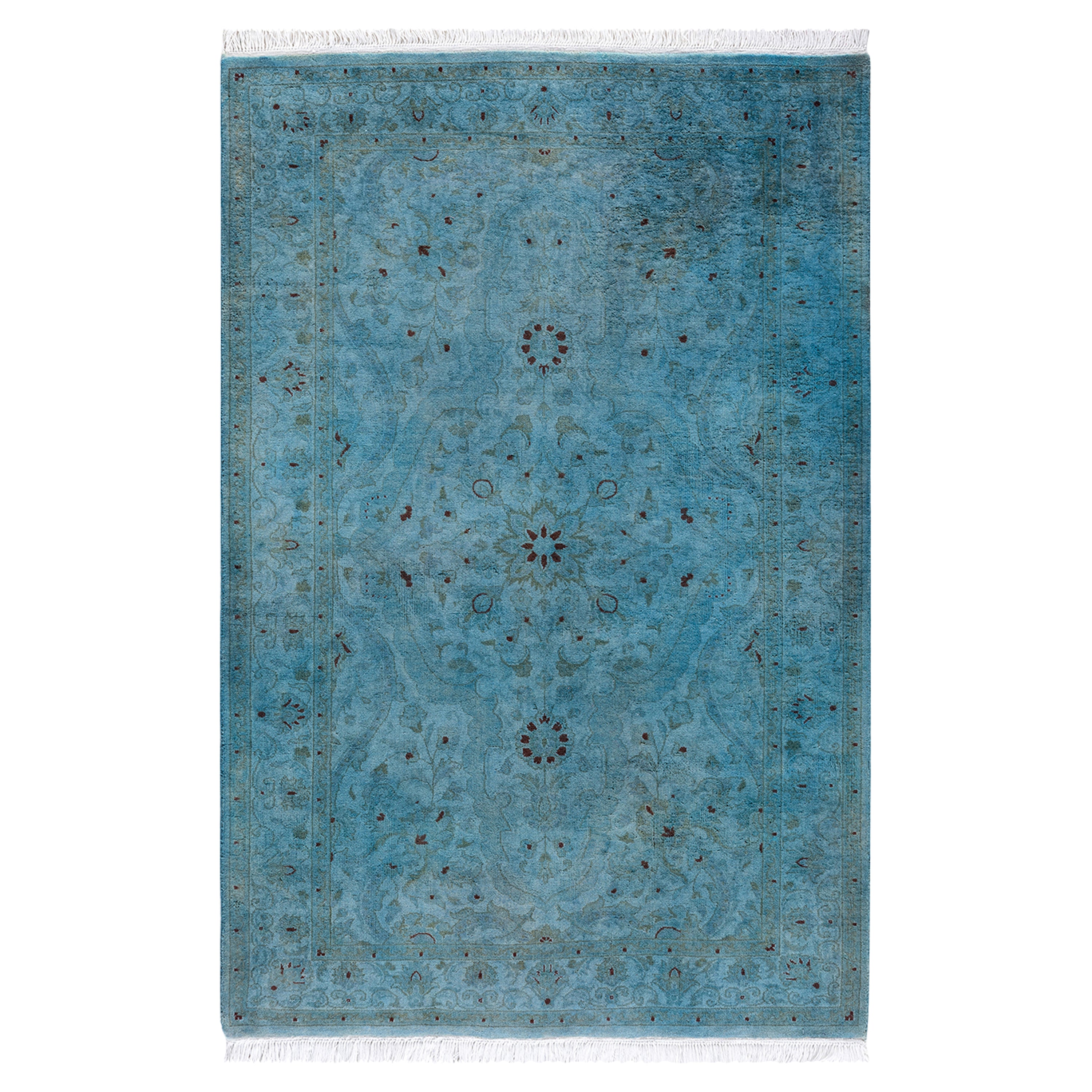 Overdyed Blue Wool Rug - 3'3" x 4'10" Default Title
