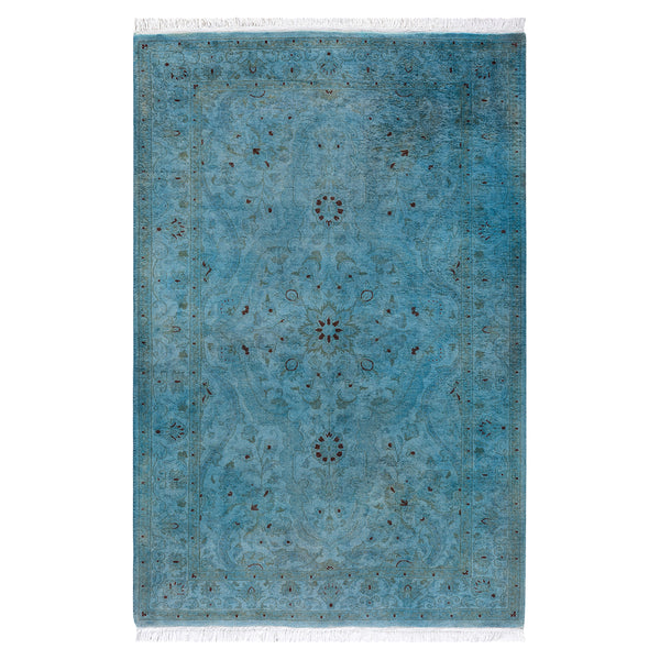 Overdyed Blue Wool Rug - 3'3" x 4'10" Default Title