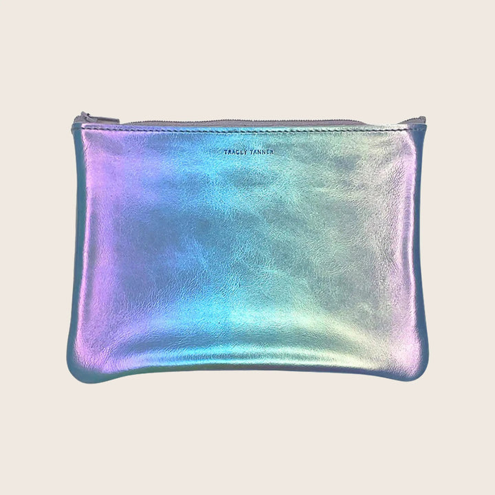 Iridescent Zip Pouch Medium / Moonstone