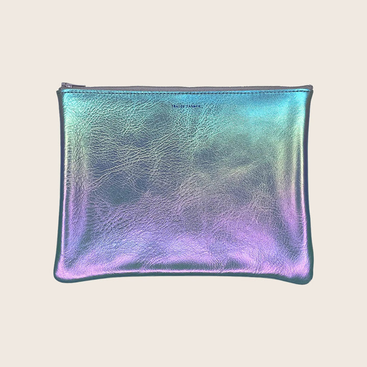 Iridescent Zip Pouch Large / Moonstone