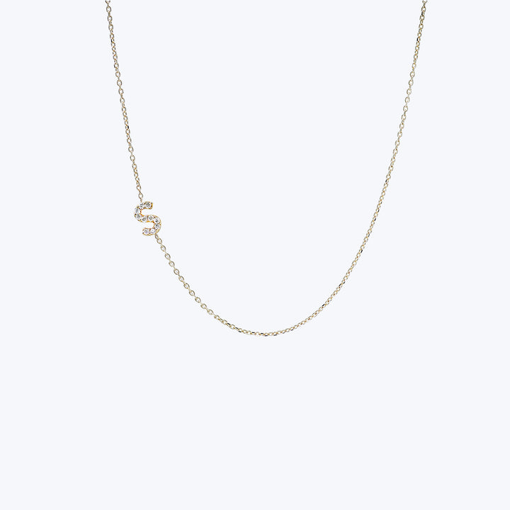 Love Letter Pavé Initial Necklace S