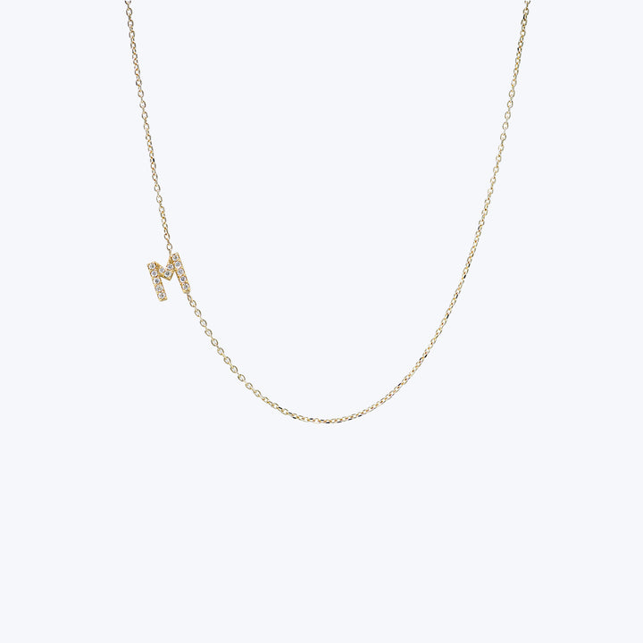 Love Letter Pavé Initial Necklace M
