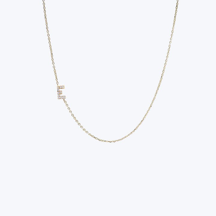 Love Letter Pavé Initial Necklace E