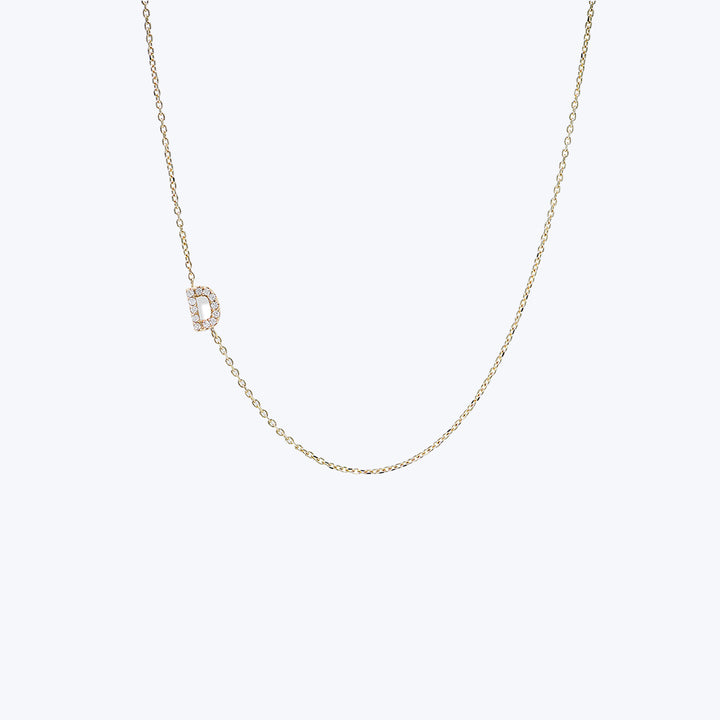 Love Letter Pavé Initial Necklace D