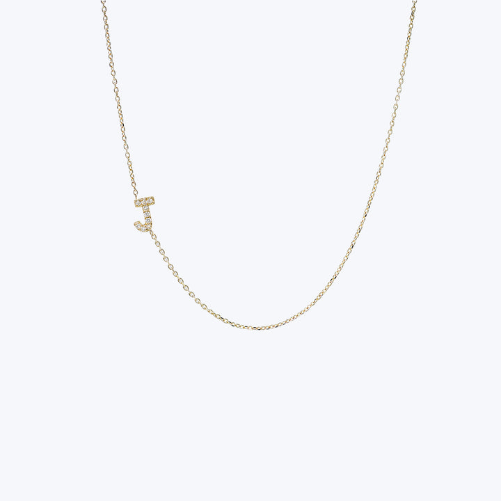 Love Letter Pavé Initial Necklace J