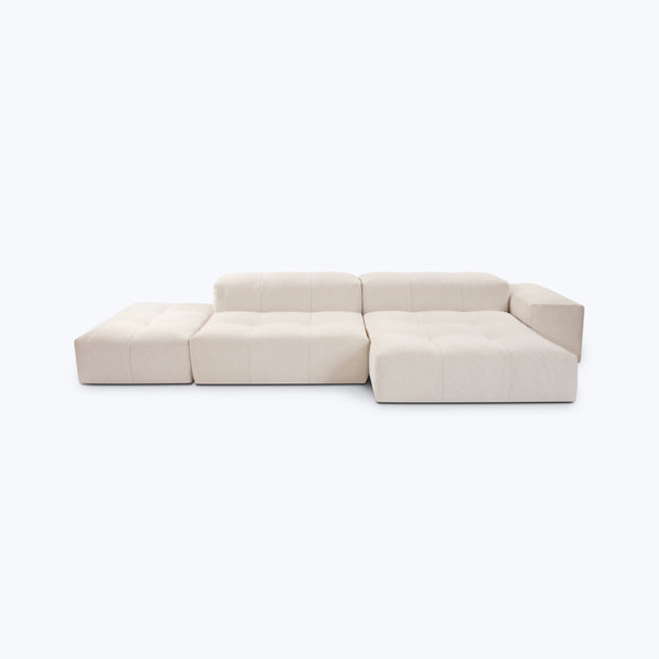 Pixel Boucle Sectional Teddy White