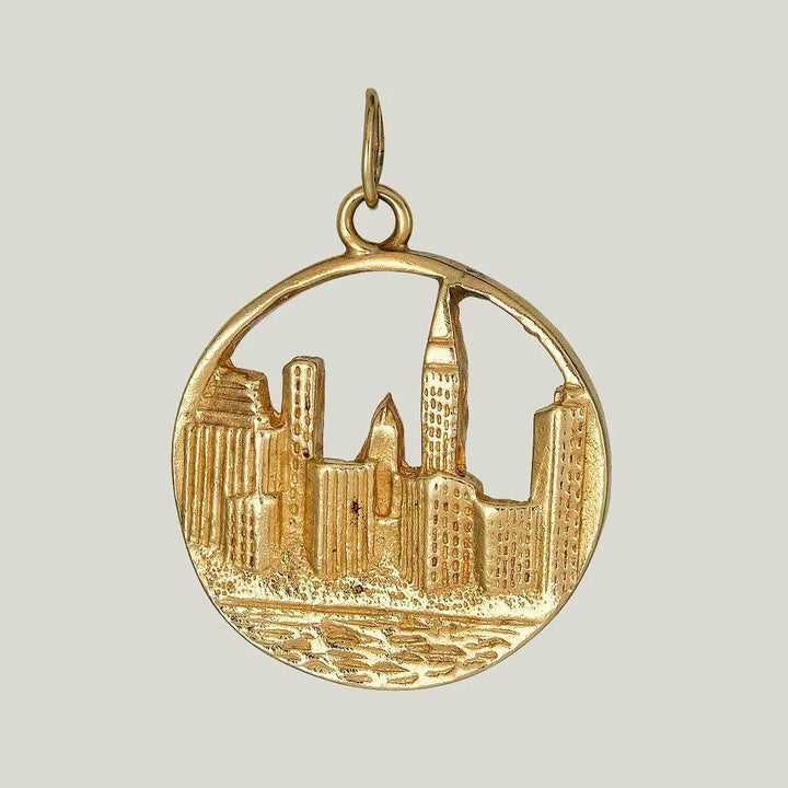 Gold NY Skyline Charm
