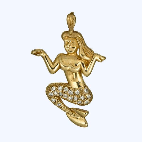Gold Diamond Mermaid Charm