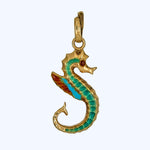 Gold Enamel Seahorse Charm
