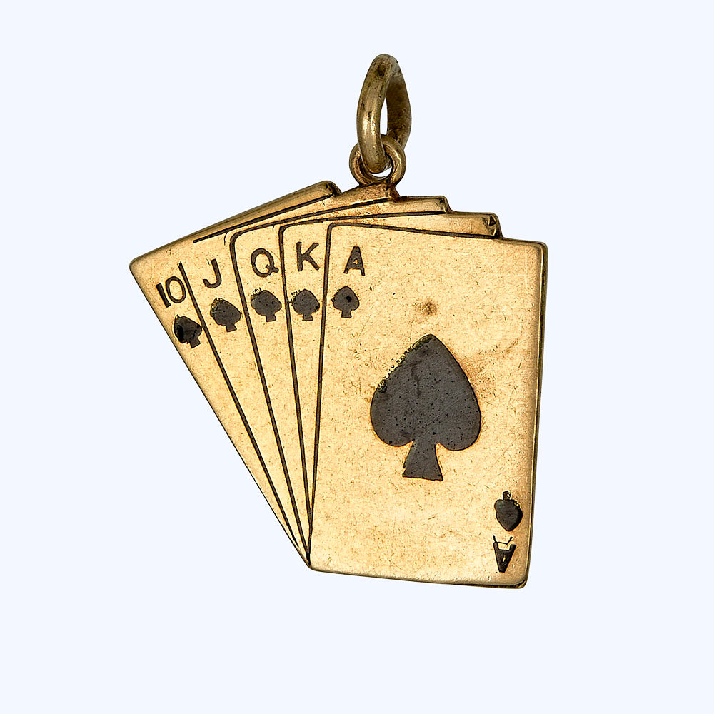 Gold Playing Cards Charm